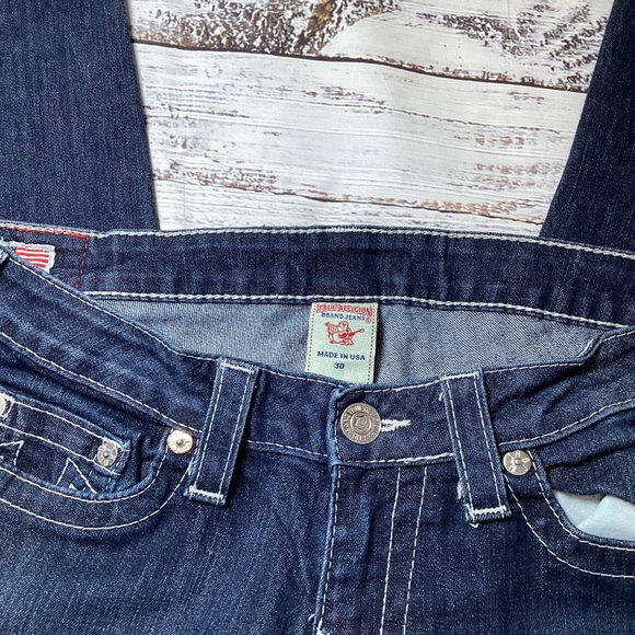1187. True Religion Women's Dark Wash Skinny Jeans EUC Size 30 - Picture 7 of 8